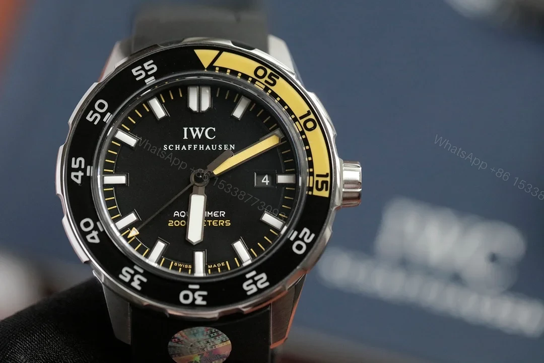 IWC Aquatimer Black Replica 44MM Premium Rubber Strap Diver Watch Edition IW356802 — view 1