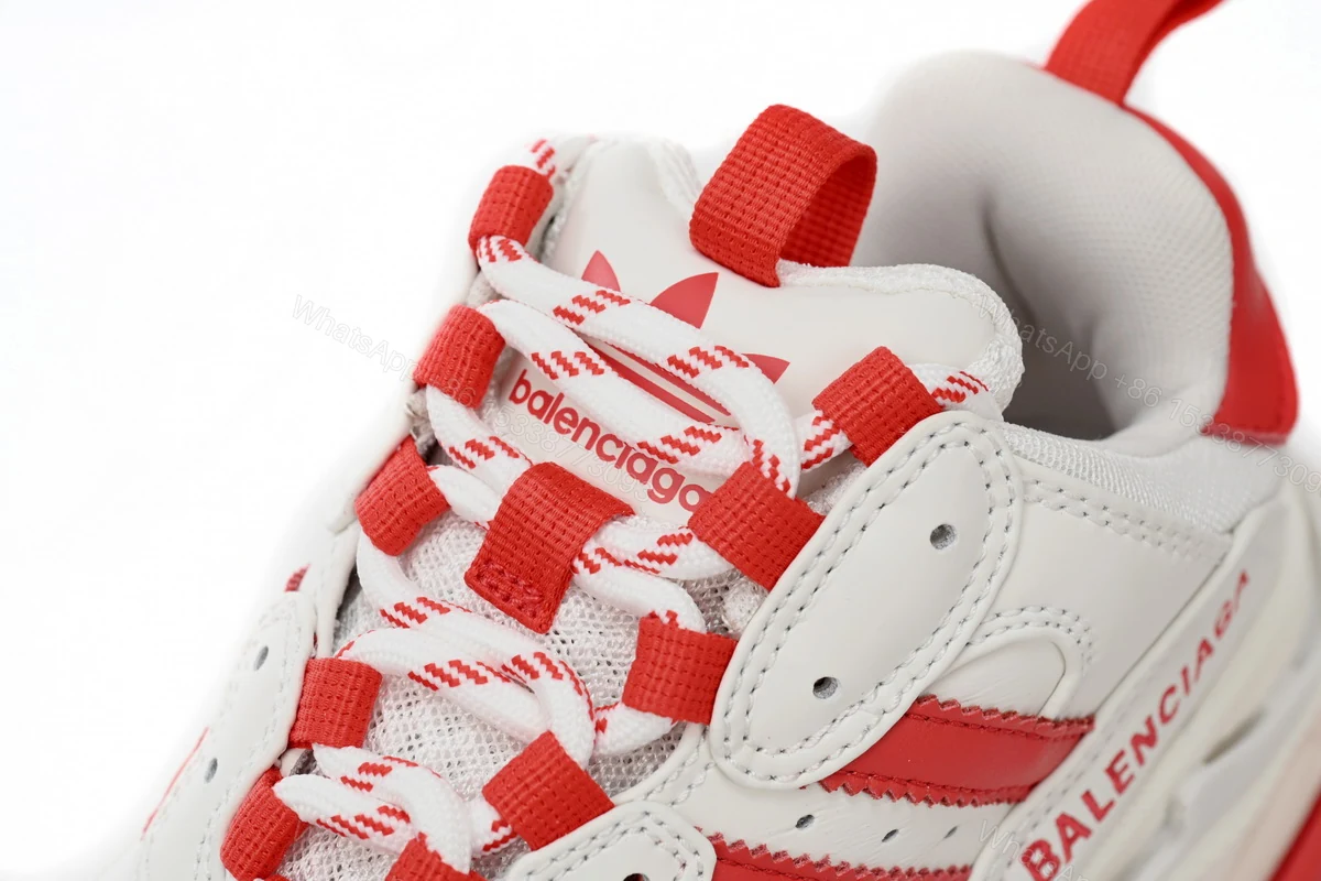 View 6 of adidas x Balenciaga Triple S White Red Bar