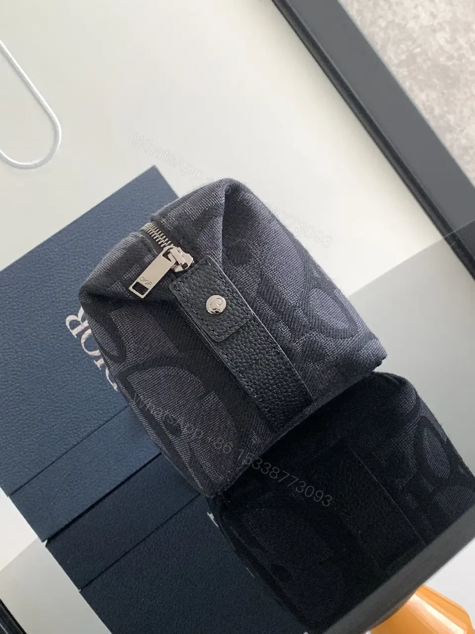 View 8 of Charcoal Jacquard Crossbody: Luxe Minimalist, Structured