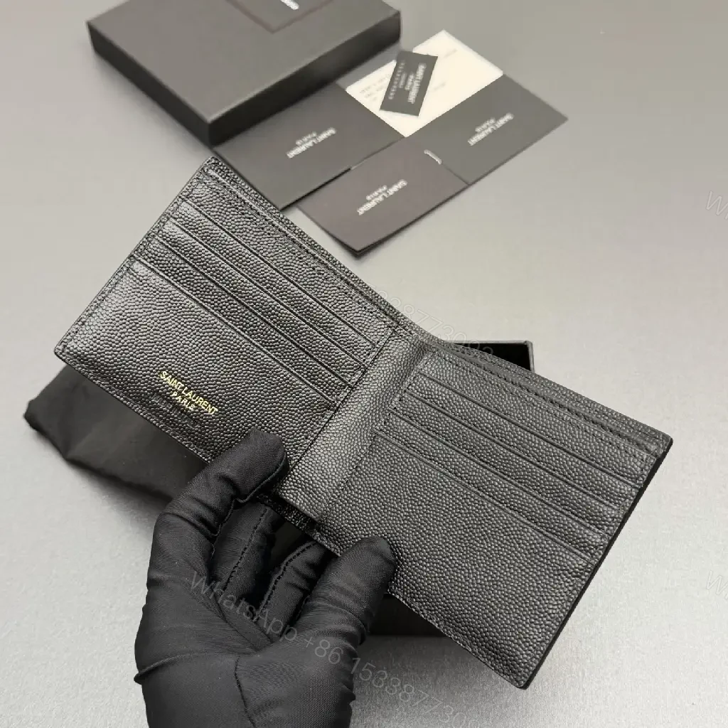 View 9 of Compact Leather Wallet with Signature Hardware - Minimalist Luxury