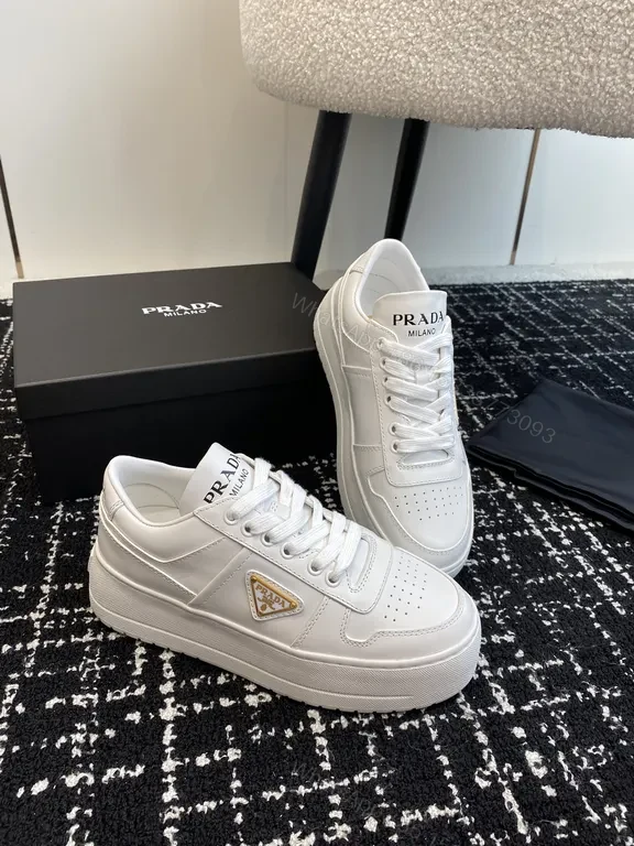 View 2 of Minimalist White Leather Suede-Trim Sneakers: Luxury Comfort