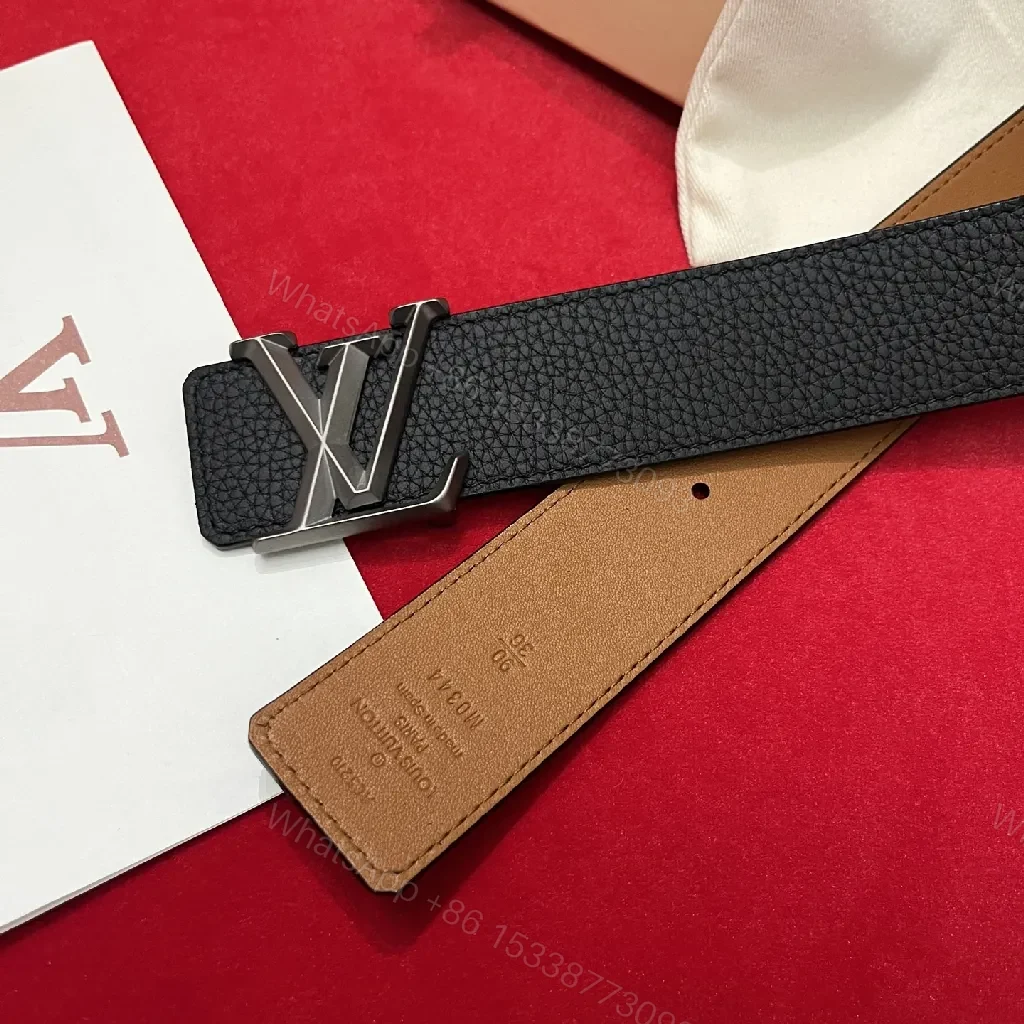 View 4 of Leather Belt + Calfskin + Minimalist + Subtle Signature Buckle + Belt