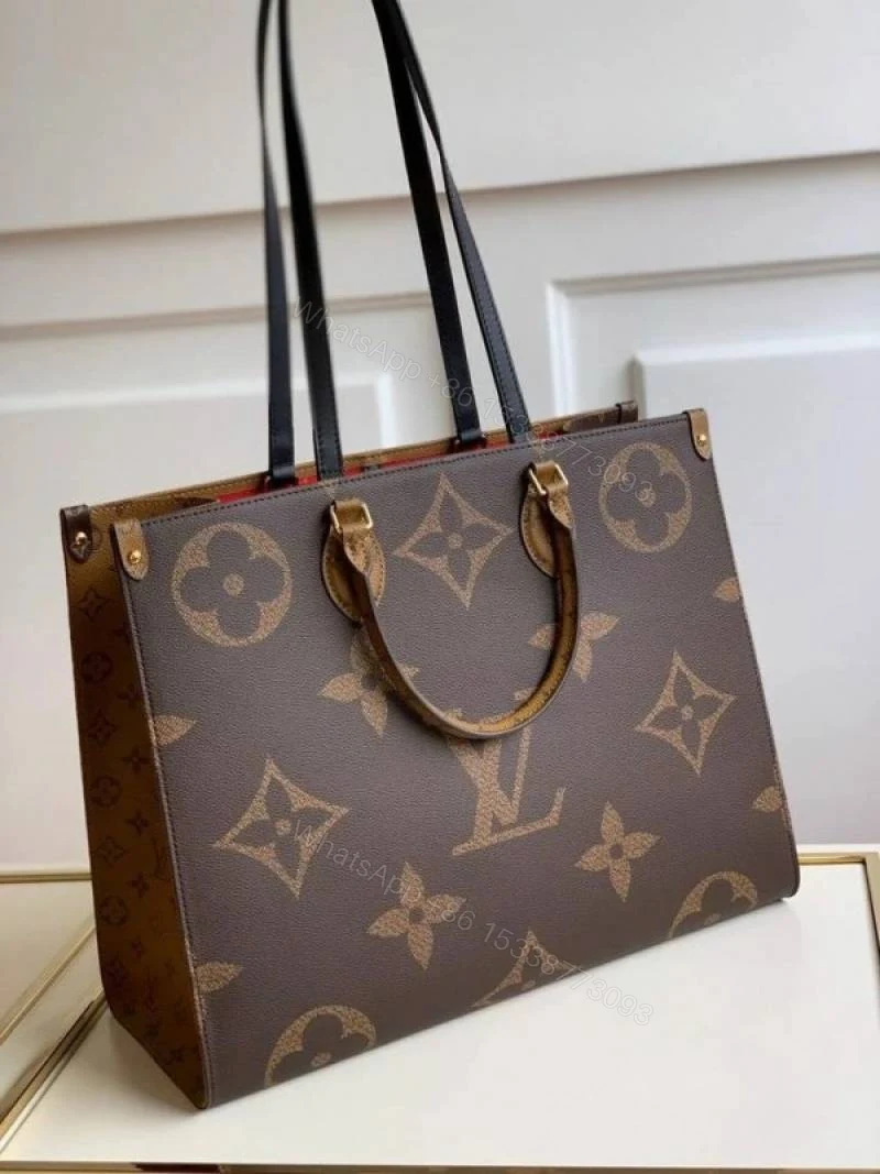 View 4 of First Copy Louis Vuitton Ladies Monogram Tote Bag Brown Premium Handbag
