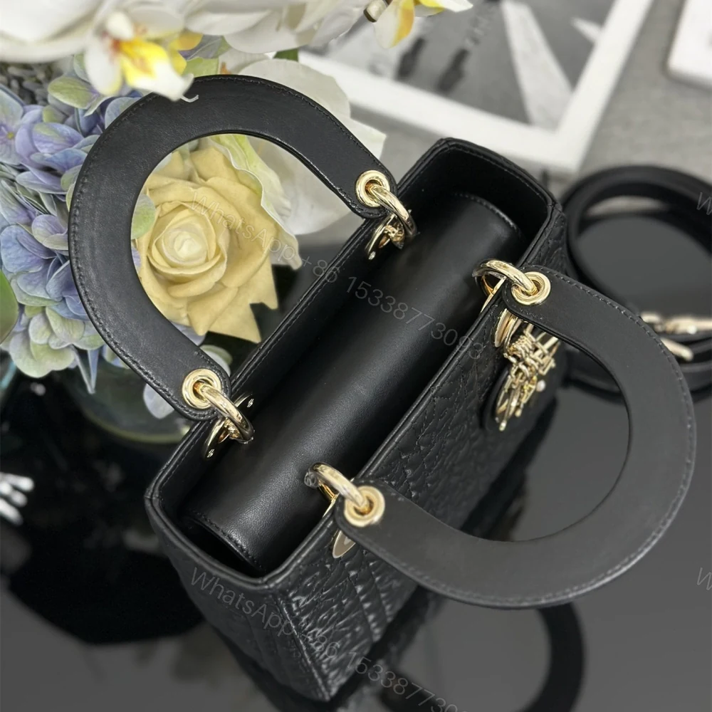 View 7 of 高仿Dior*Lady系列M053M900小羊皮手袋幸運星黑色小號免檢版