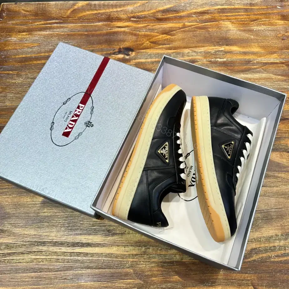 View 4 of PRADA DOWNTOWN NAPPA LEATHER SNEAKERS – PRD031