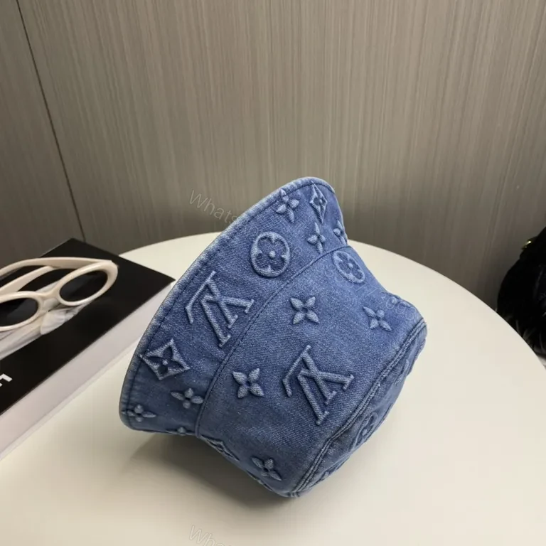 View 8 of Denim LV Monogram Bucket Hat â€” Modern Luxe, All-Day Style