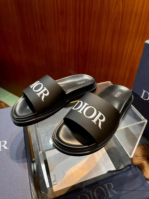 View 3 of Bold DIOR Leather Slide: Luxury Comfort Slide Footwear