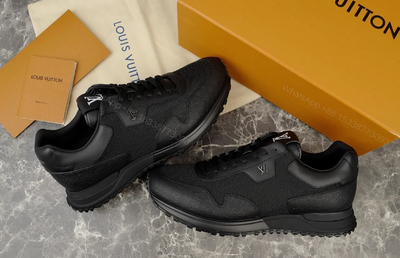 View 2 of Black Textured Sneakers: Subtle LV-Inspired Luxury Comfort