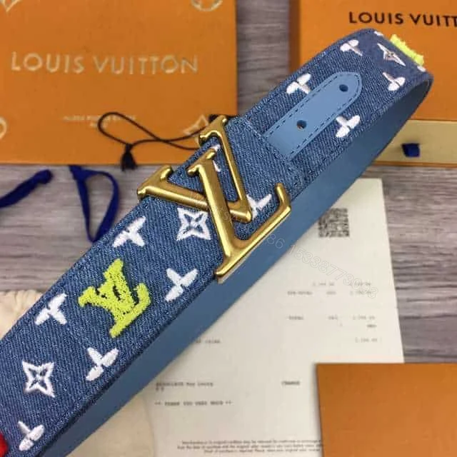 View 3 of LOUIS VUITTON BLUE DENIM ‘NEW WAVE’ BELT – B105
