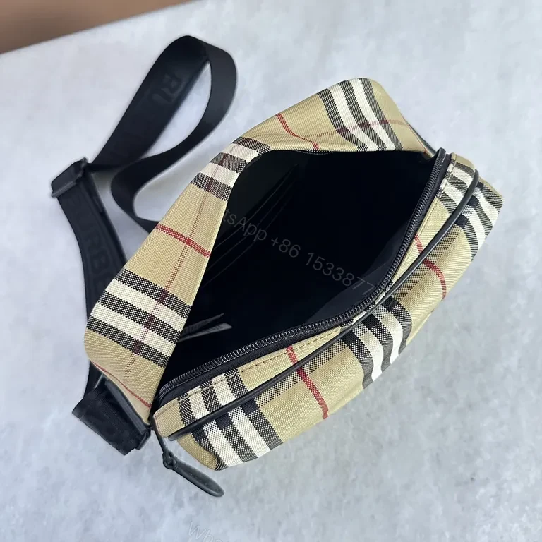View 8 of Mini Burberry-Check Crossbody: Refined Utility Bag