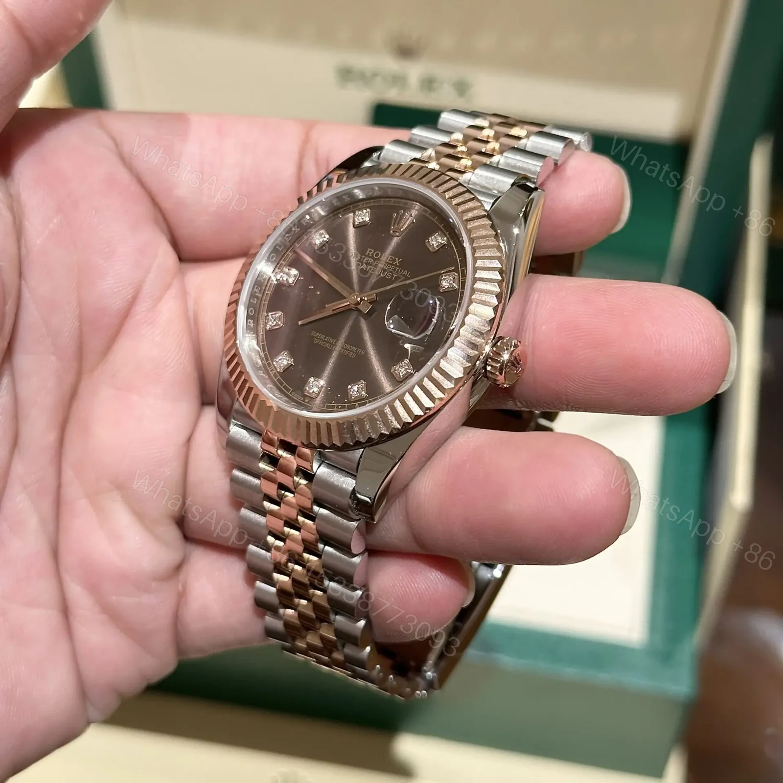View 5 of Rolex Replica 1:1 Watch Date Just Chocolate Dial 41mm
