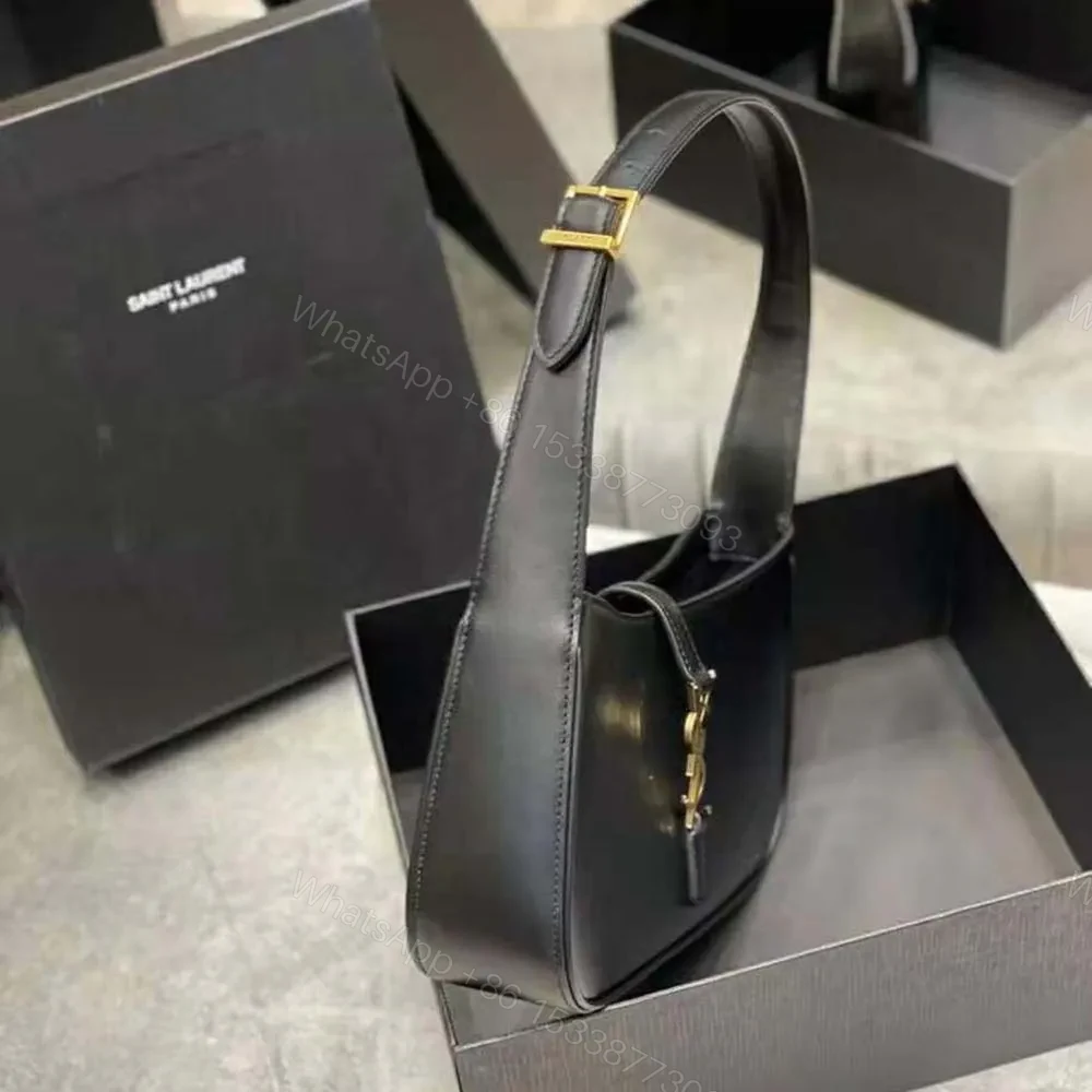 View 6 of Saint Laurent YSL Women LE 5 A 7 Hobo Bag in Smooth Leather-Black