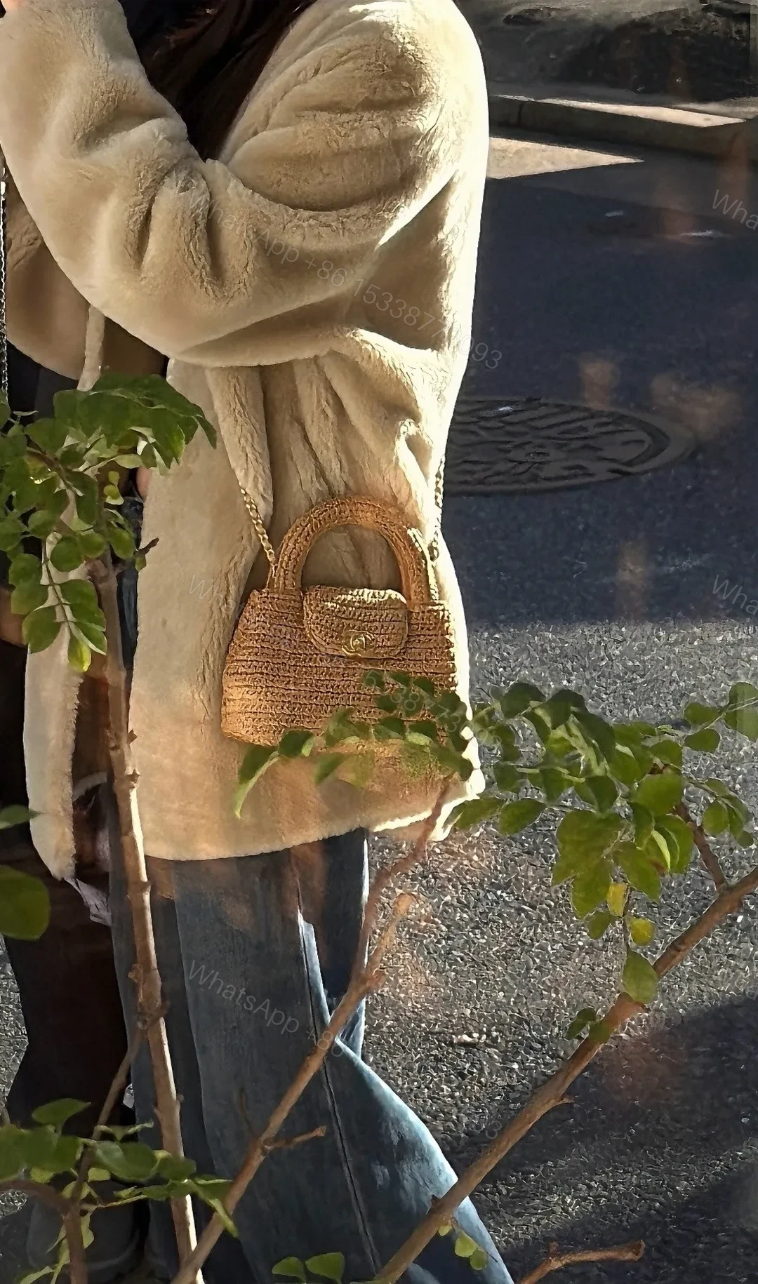 View 5 of Chanel Braided Raffia Kelly Flap Bag