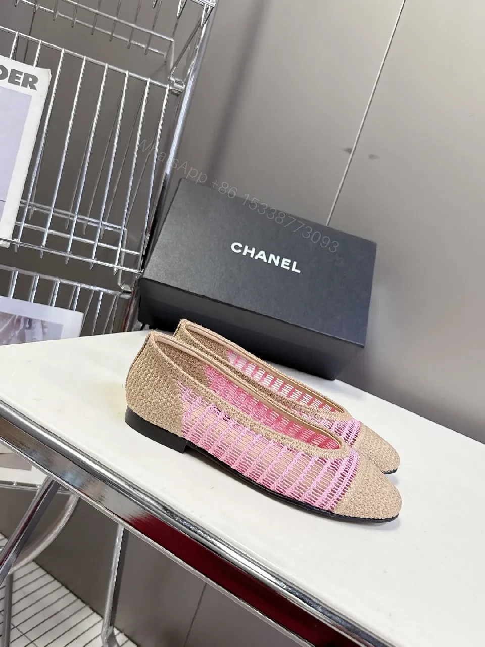 View 8 of Pastel Knit Espadrille Flats with Subtle Logo