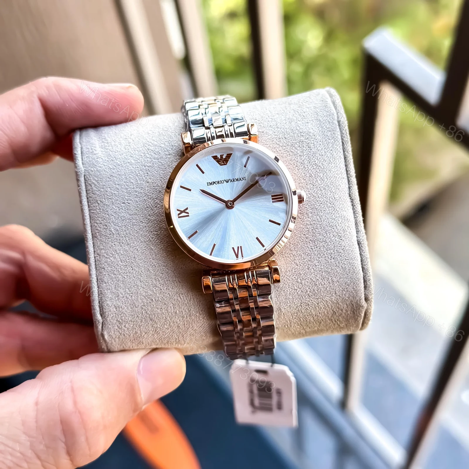 Emporio Armani Slim Watch White Roman Dial — view 1
