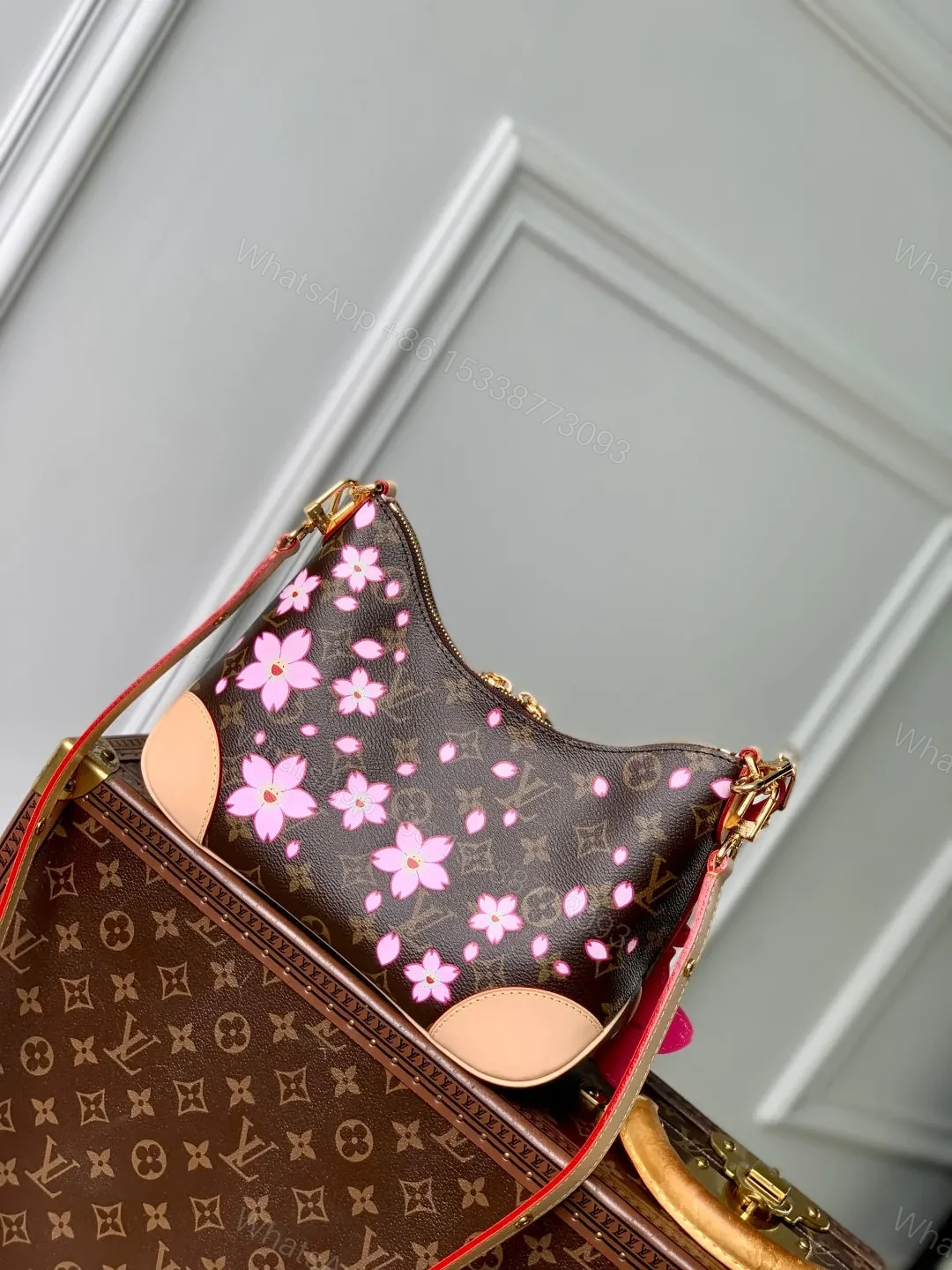View 2 of LV BOULOGNE CHERRY BLOSSOM 29 IN SAKURA BROWN MONOGRAM COATED CANVAS