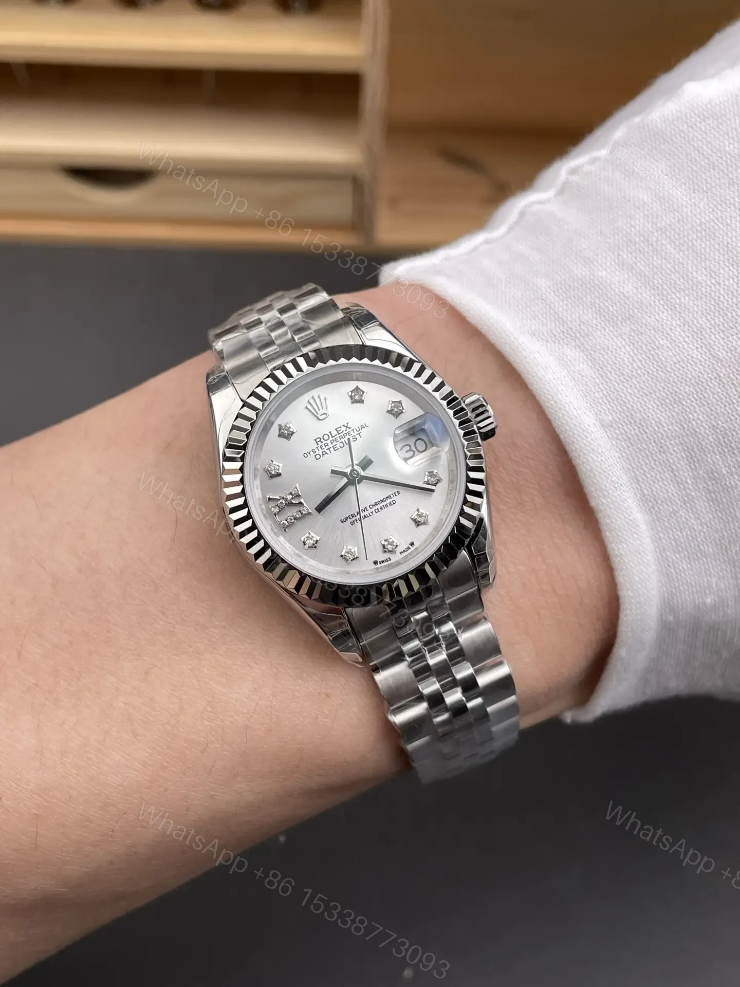 View 9 of Rolex Datejust 31 Stainless Steel Fluted Oyster Silver 178274-0025