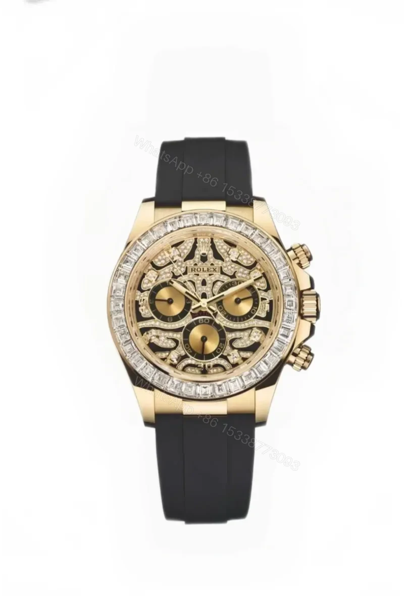 Rolex Daytona 116588TBR 1:1 Replica – 18K Gold Eye of the Tiger Diamond Dial Super Clone 4130 — view 1
