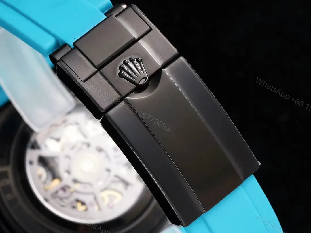 View 9 of Best Rolex Daytona Skeleton PVD Cyan replica 40MM Rubber Strap Edition RG-DAYTONA-SKELETON-PVD-CYAN-RUBBER-40