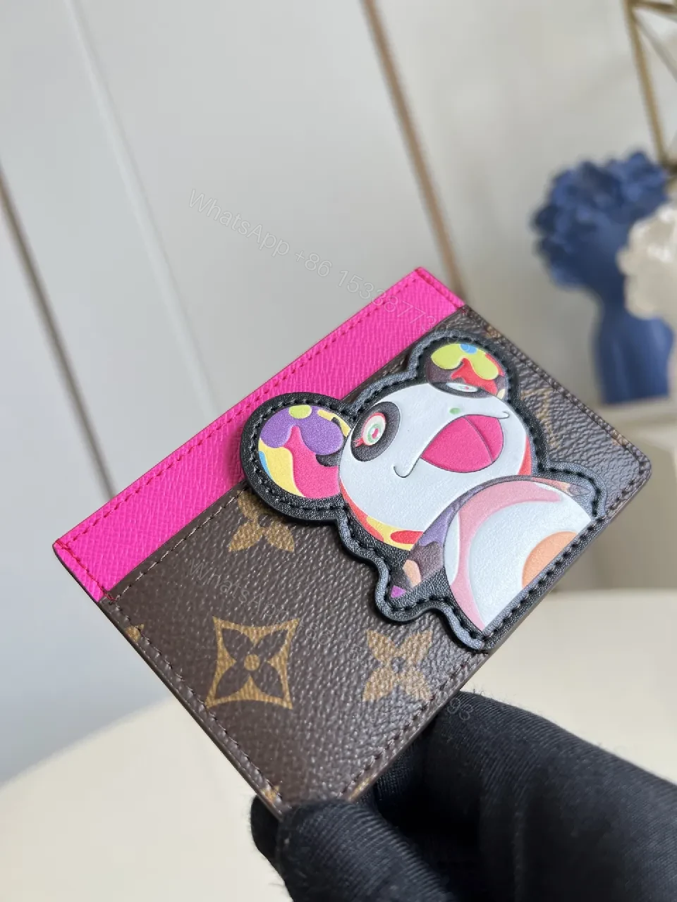 View 2 of Hot Pink Panda Wallet: Coated Canvas Luxe, Bi-fold Organizer