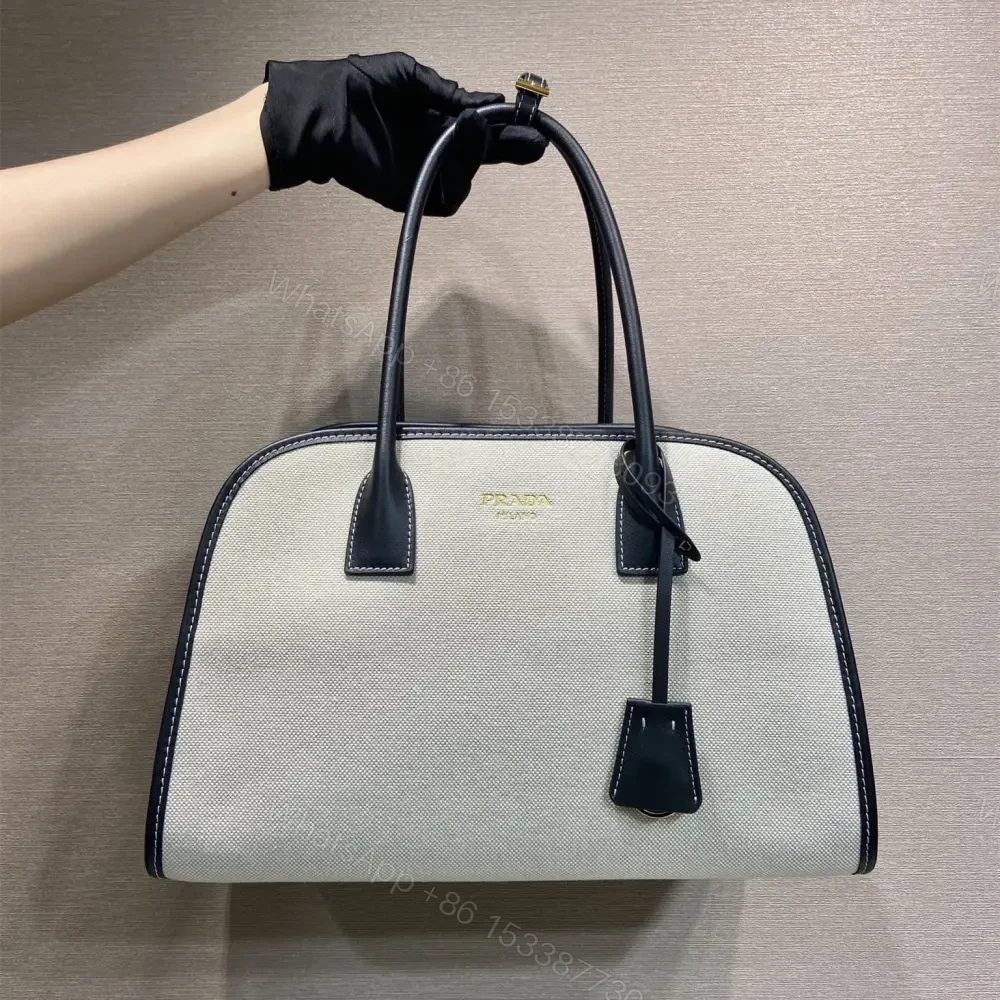 View 10 of 高仿Prada*Oversize系列1BG572織物手提包黑色中號免檢版