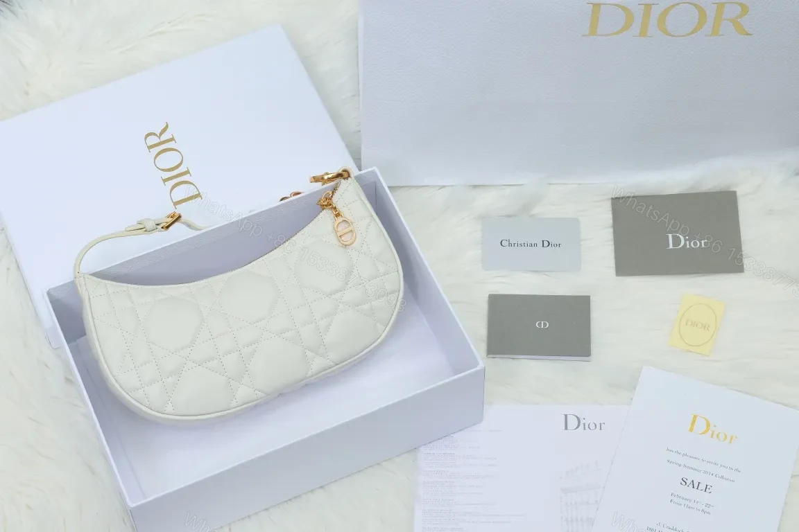 View 2 of Chic Quilted Mini Bag with Gold Chain Strap, Off-White Luxe