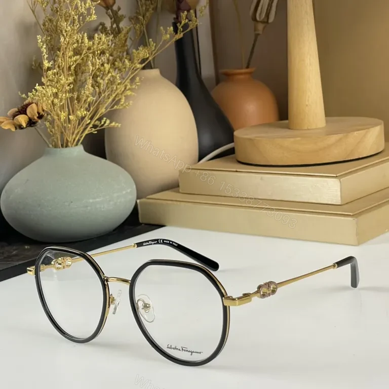 View 9 of Ferragamo Rose-Gold Round Frames with Gancini Details