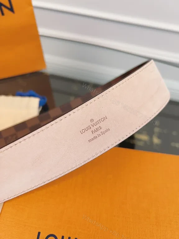 View 4 of Damier Canvas LV Belt: Classic Signature Hardware Belt