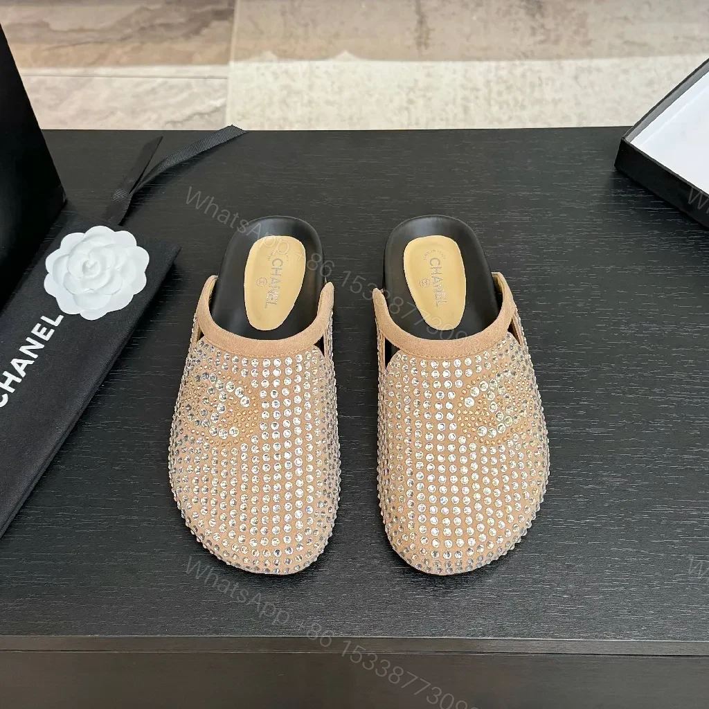 View 4 of Crystal-Embellished Slip-Ons: Suede Comfort, Luxe Sparkle, Everyday Glam