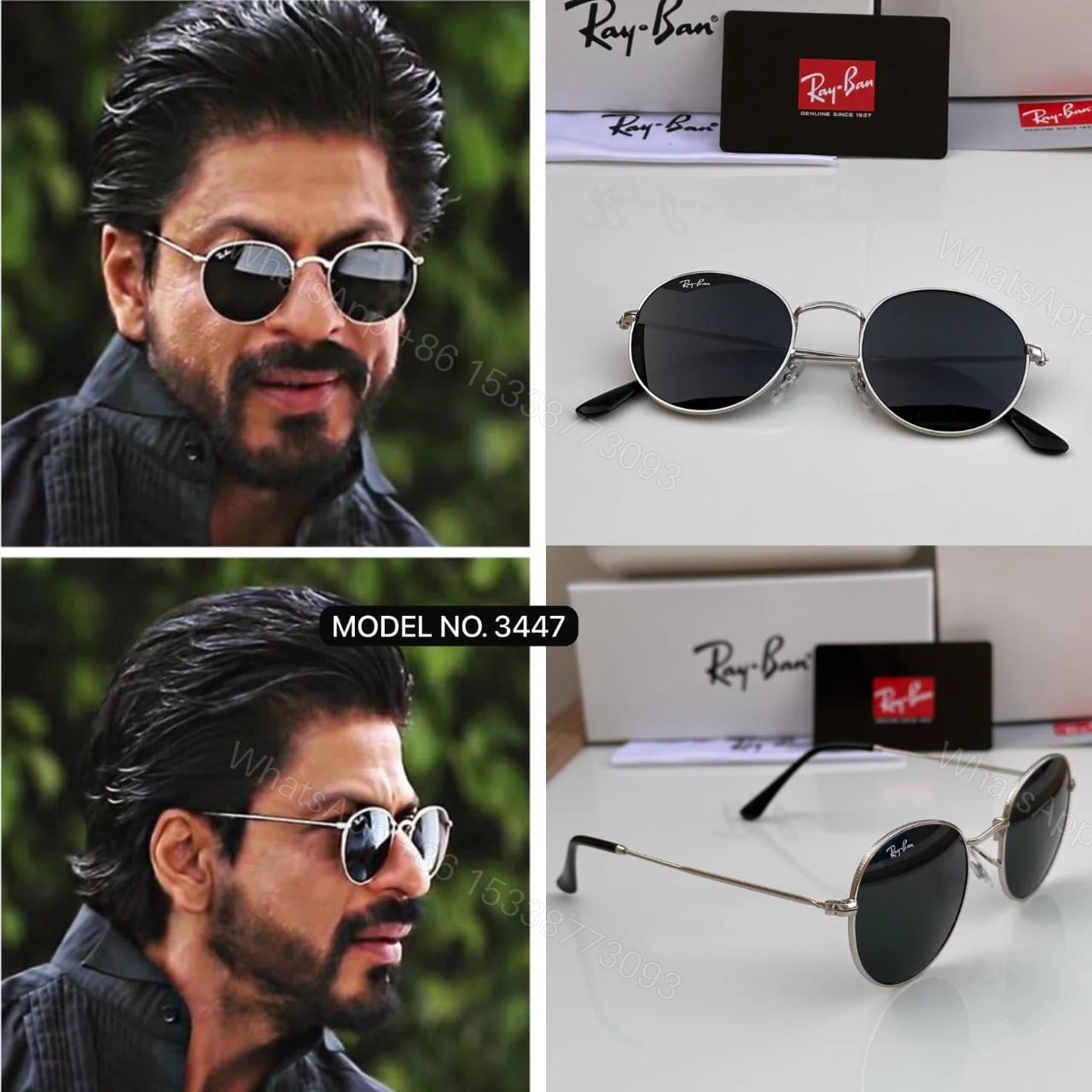 View 7 of Ray-Ban Tech Round Classic Sunglasses Silver-Black