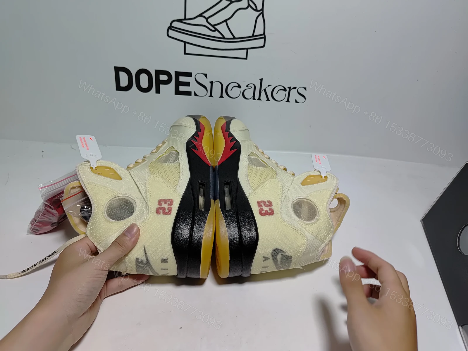 View 11 of OFF White x Air Jordan 5 Retro SP Sail DH8565-100