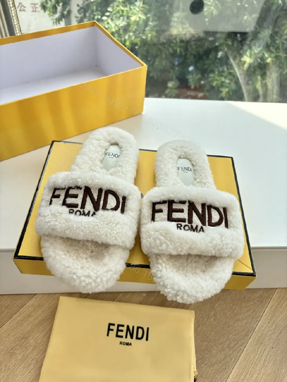 View 4 of Cozy Sherpa Slip-On Sandals – Plush Luxury Slides