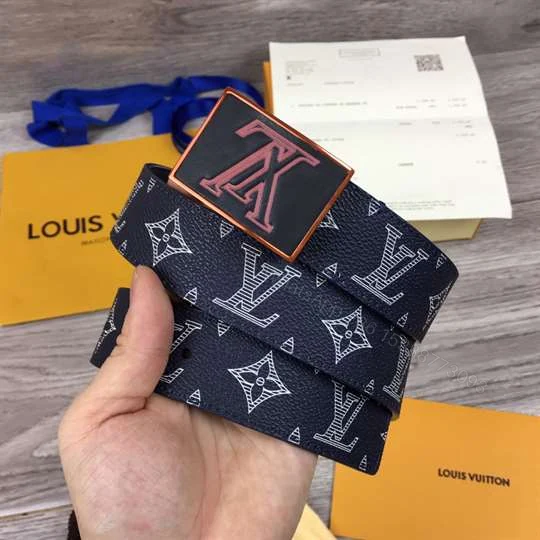 View 4 of LOUIS VUITTON BELT METROPOLE MONOGRAM UPSIDE DOWN INK NAVY – B132