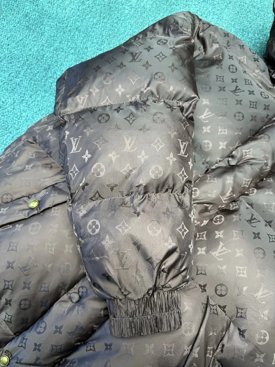View 7 of Lux Quilted Down Parka: Monogram Patterned Urban Warmth