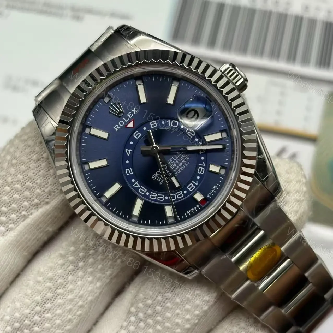 View 5 of Rolex Sky-Dweller Blue Dial Stainless Steel 326934-0003 Oyster Replica