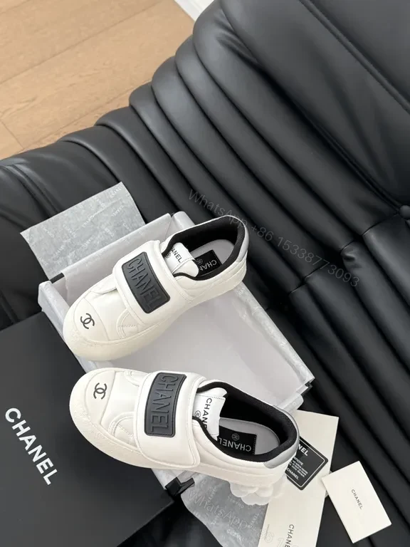 View 4 of Chanel-Inspired Slip-On Sneakers: Velcro Luxe Comfort