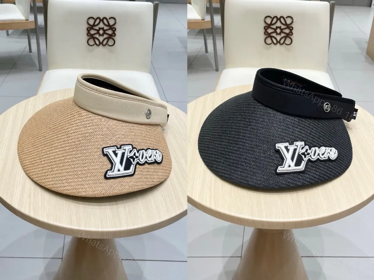 View 7 of Bold Sun Visor with LV Flair: Luxury-Casual Headwear