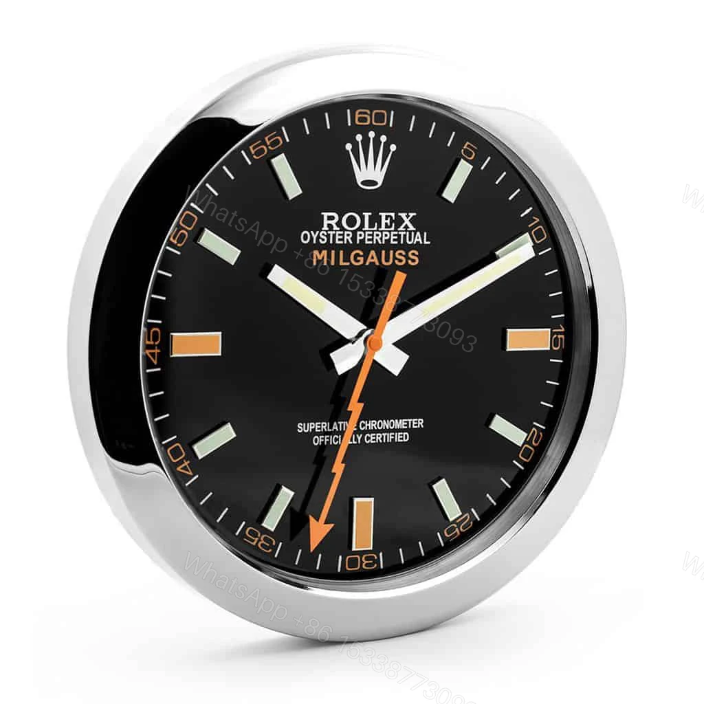 ROLEX WALL CLOCK – MILGAUSS BLACK/ORANGE — view 1