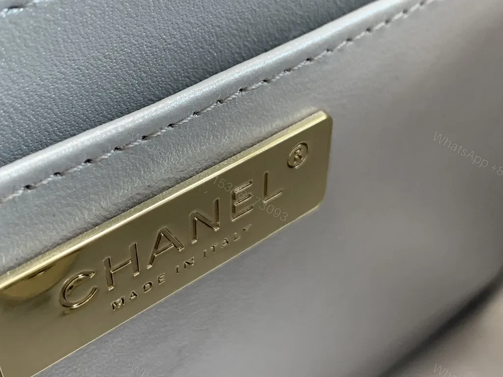 View 2 of Shimmer Quilted Chain Bag â€“ Silver Metallic, Luxe Chanel-Inspired Style