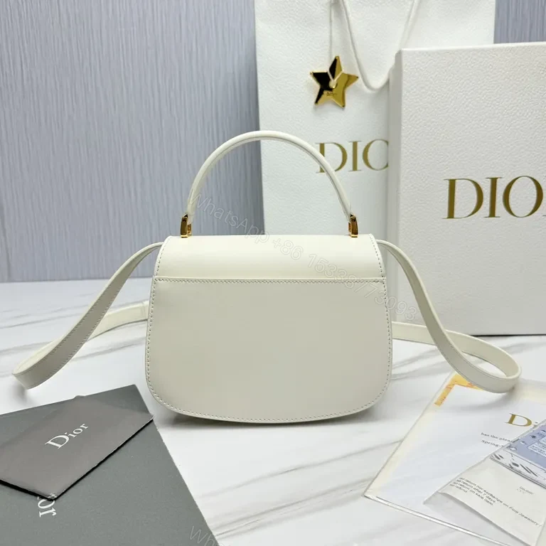 View 2 of Chic Box Bag: Dior-Inspired Leather Gold Hardware Bag