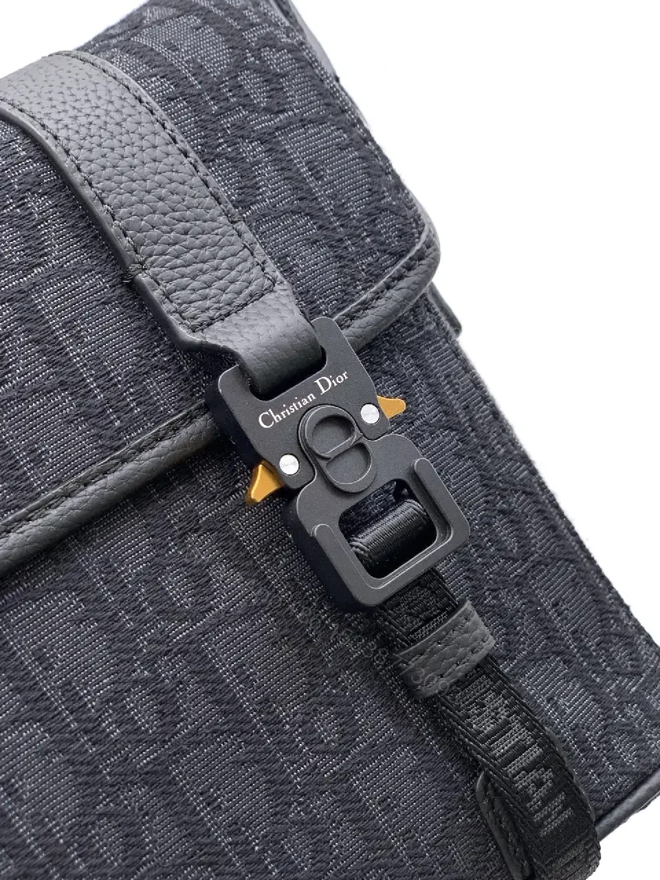 View 9 of Dark Monochrome Compact Messenger with Signature Detailing