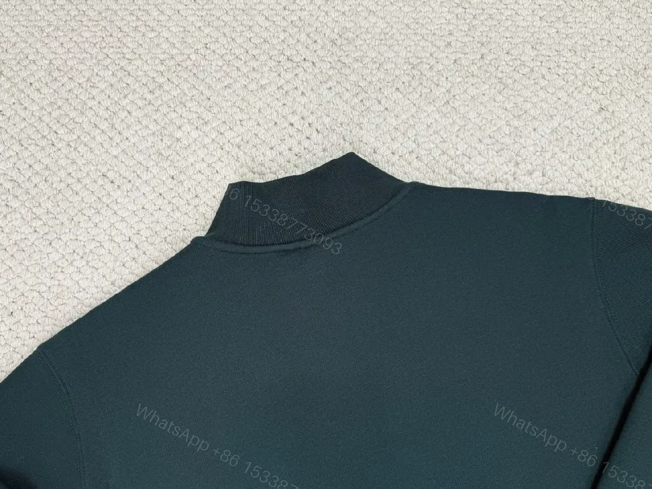 View 7 of Structured Minimalist Pullover: Clean Zip-Front Comfort Crewneck