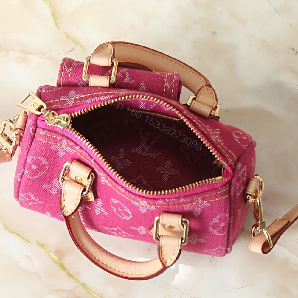 View 6 of Louis Vuitton Nano Speedy Pink Denim 16cm M27603