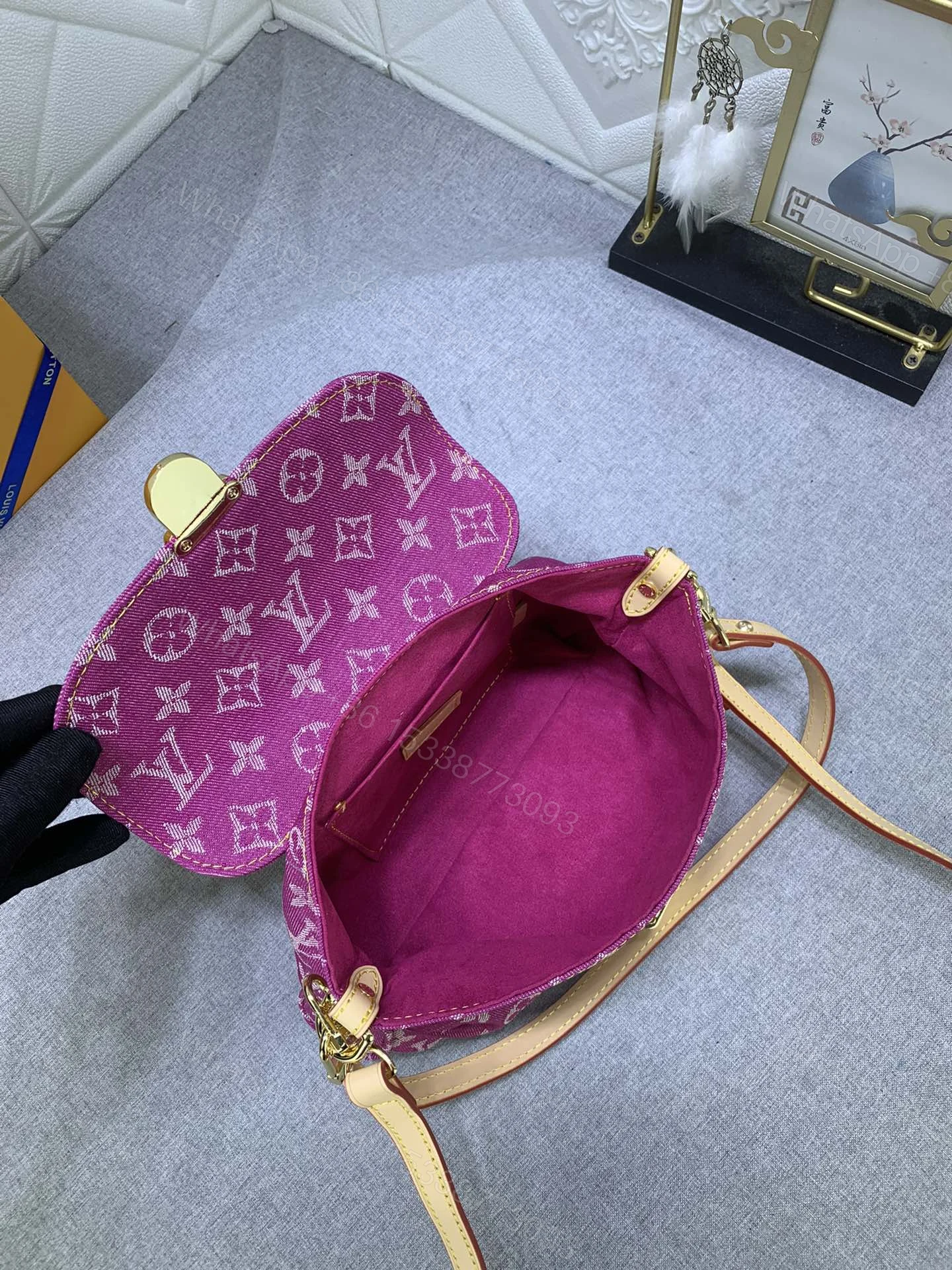 View 2 of Louis Vuitton Pleaty bag in pink denim