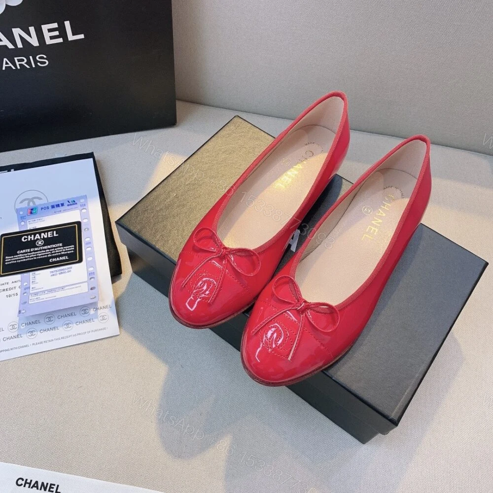 View 3 of Chanel Red Women’S Ballerinas
