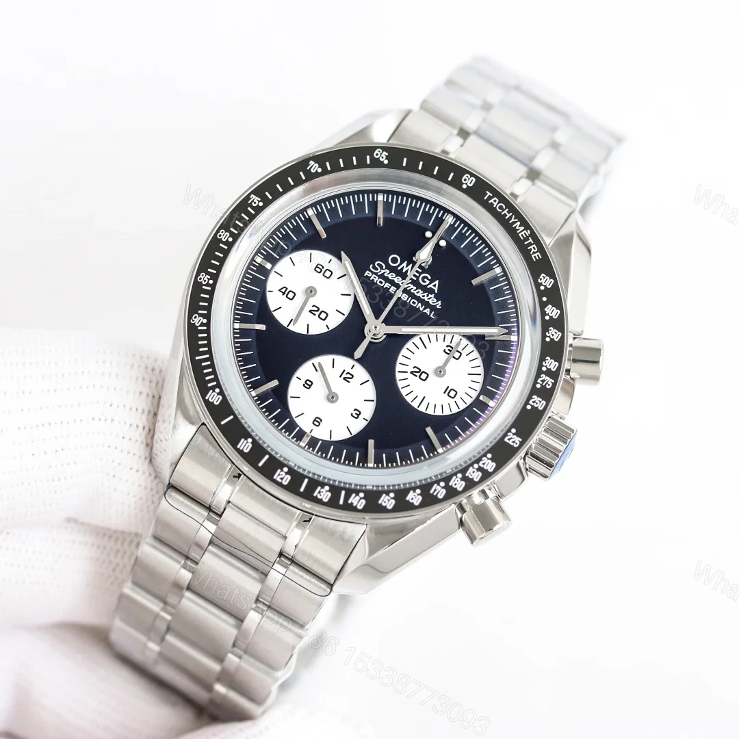 View 3 of Omega Speedmaster Silver Replica 42MM Premium Steel Bracelet Moonwatch Edition OM-SP-SLV-STL-42