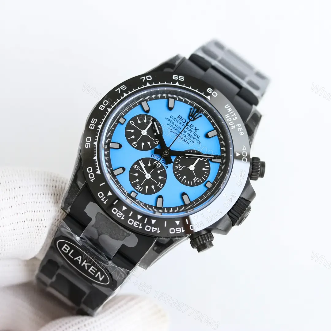 View 3 of Rolex Daytona Blue Dial 40mm Black Oyster Bracelet Stunning Edition ROLEX-DAYTONA-BLU-BLK-40