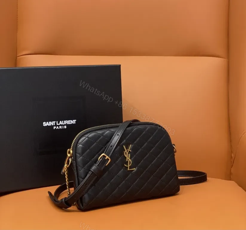 View 7 of Black Quilted Leather Crossbody - YSL, Compact Luxury Bag