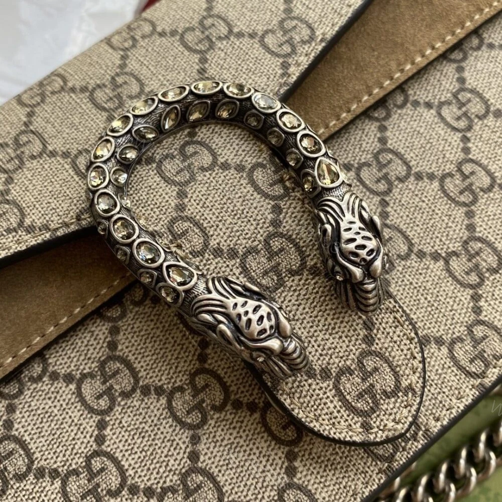 View 12 of Gucci Dionysus Small Shoulder Bag Beige And Ebony 25Cm 499623 92TJN 8660