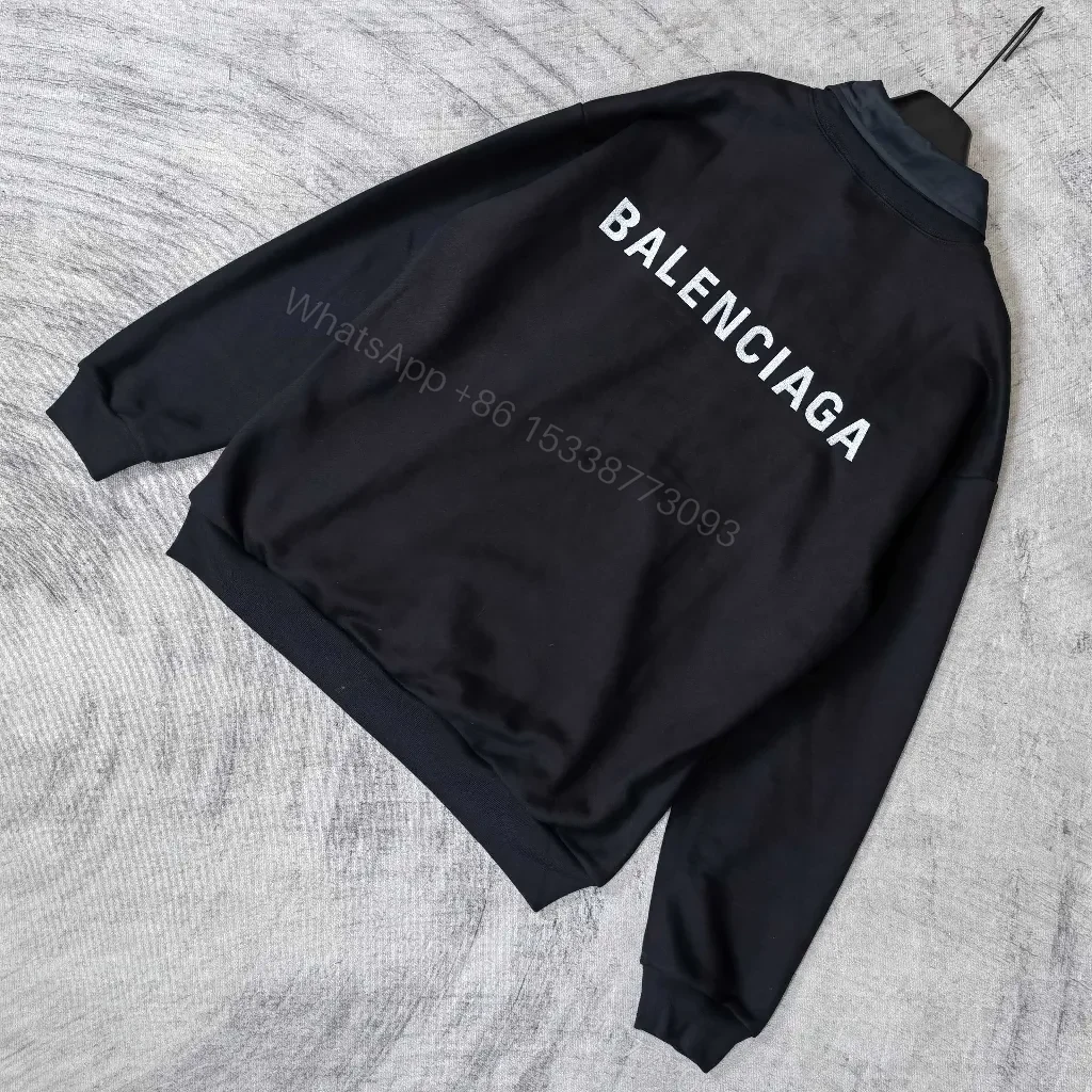 View 8 of Black + Cotton + Minimalist + Logo Back Detail + Crewneck Sweater